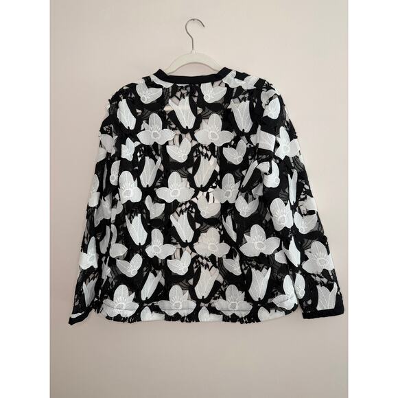 Ming Wang Openwork Floral Lace Monochrome Skirt Set Elegant Old Money S/M - Picture 4 of 12